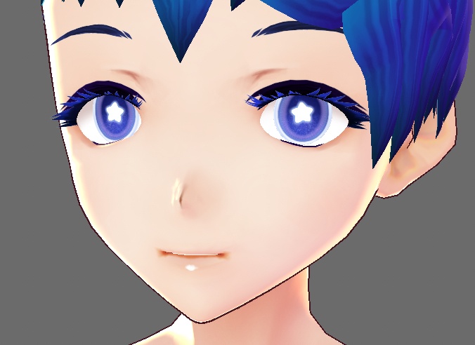 3D Vroid Studio Beta Eyes / Blue Galaxy With Stars + Highlights.