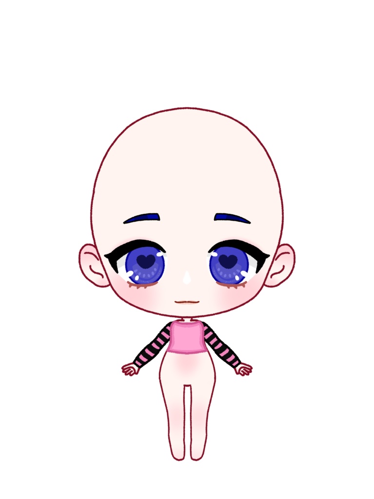 VTUBER PUZZLE - Chibi YCH - Emo/Scenecore Sweater (Shirt With Sleeves) | 2 Color Presets!