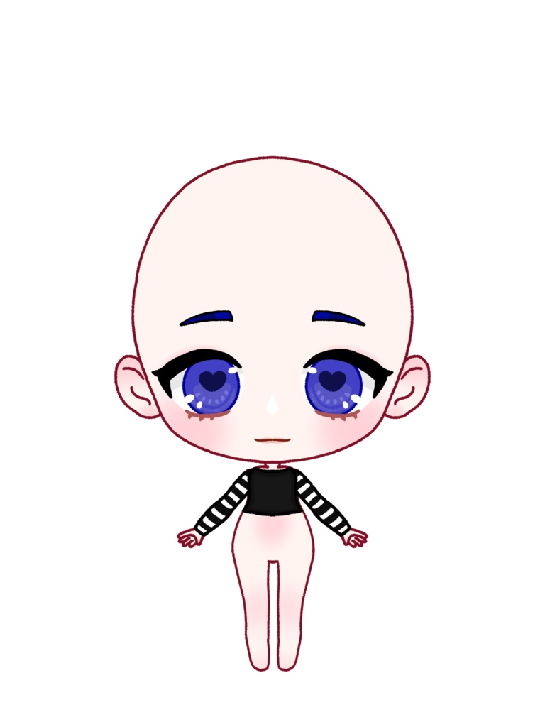 VTUBER PUZZLE - Chibi YCH - Emo/Scenecore Sweater (Shirt With Sleeves) | 2 Color Presets!