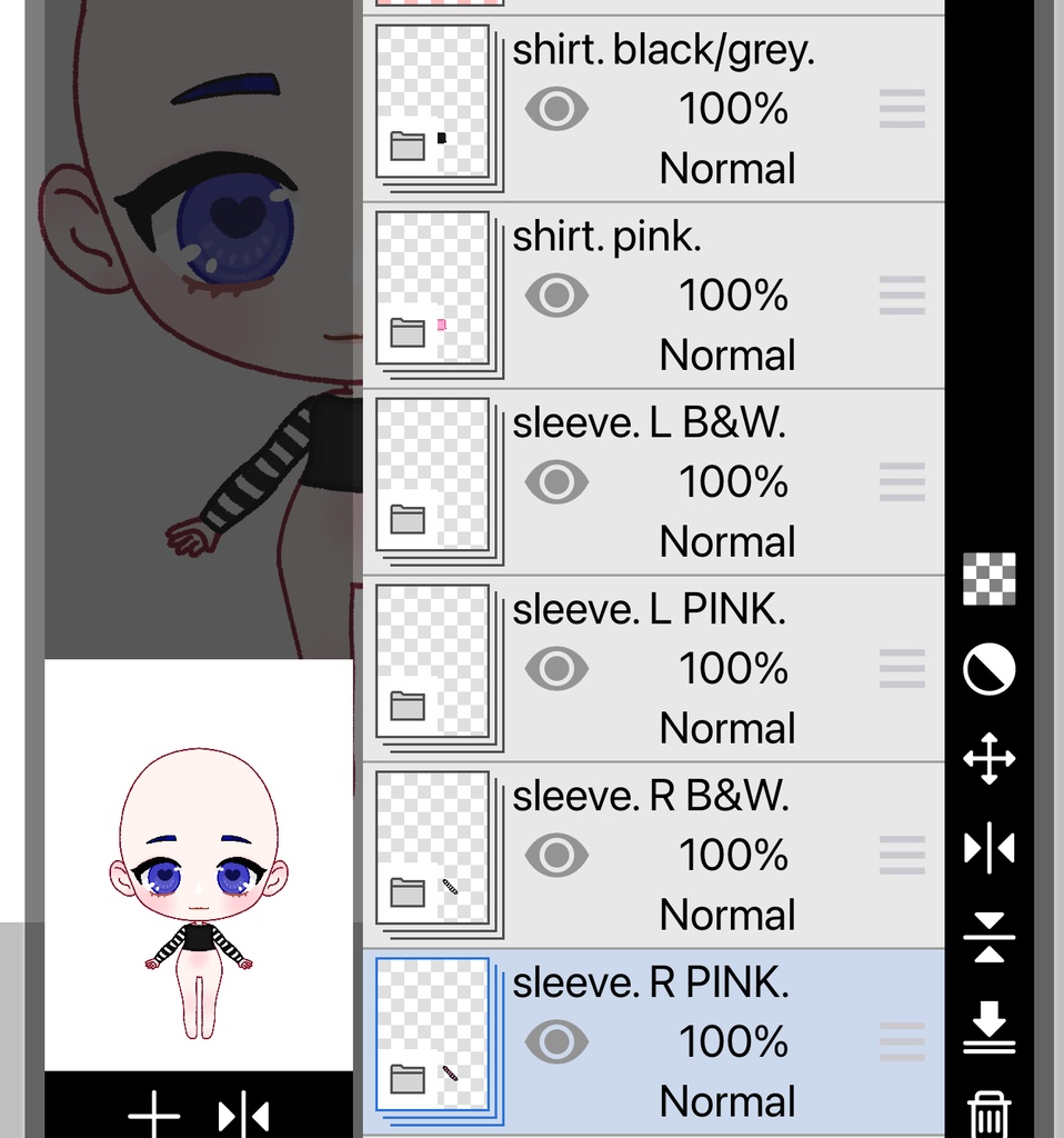 VTUBER PUZZLE - Chibi YCH - Emo/Scenecore Sweater (Shirt With Sleeves) | 2 Color Presets!