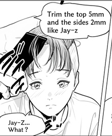 A new barber girl gets her head shaved as a penalty for oversleeping!