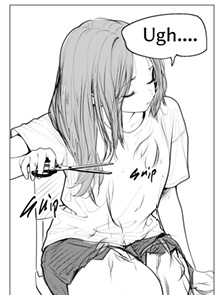 actress' hair-cutting chicken race