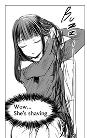 actress' hair-cutting chicken race