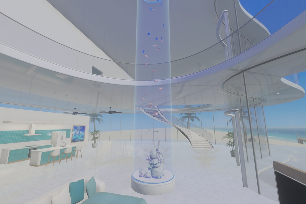 【cluster対応】TURQUOISE BLUE HALO VILLA|海辺のヴィラ・ワールドアセット