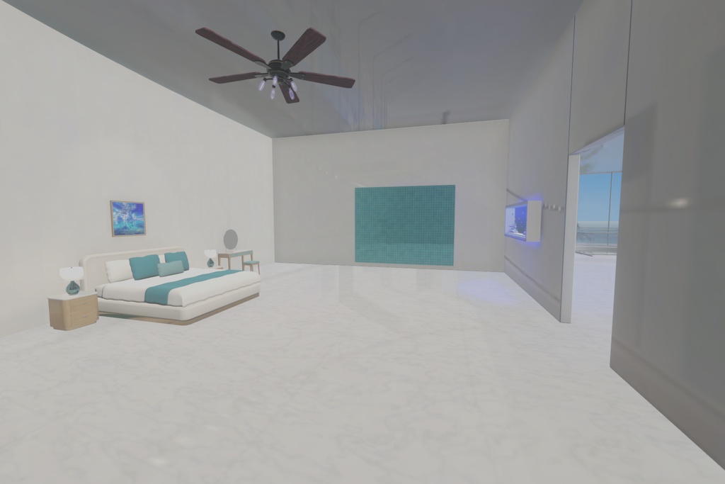 【cluster対応】TURQUOISE BLUE HALO VILLA|海辺のヴィラ・ワールドアセット