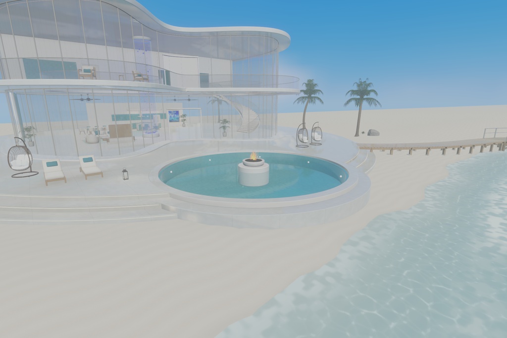 【cluster対応】TURQUOISE BLUE HALO VILLA|海辺のヴィラ・ワールドアセット
