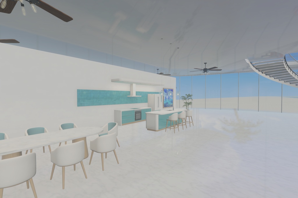 【cluster対応】TURQUOISE BLUE HALO VILLA|海辺のヴィラ・ワールドアセット