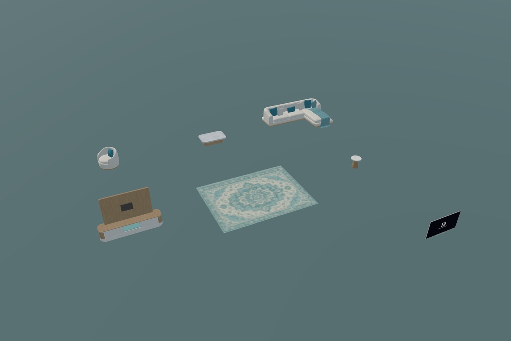 【cluster対応】TURQUOISE BLUE HALO VILLA|家具・家電・クルーザー 36 Prefabs
