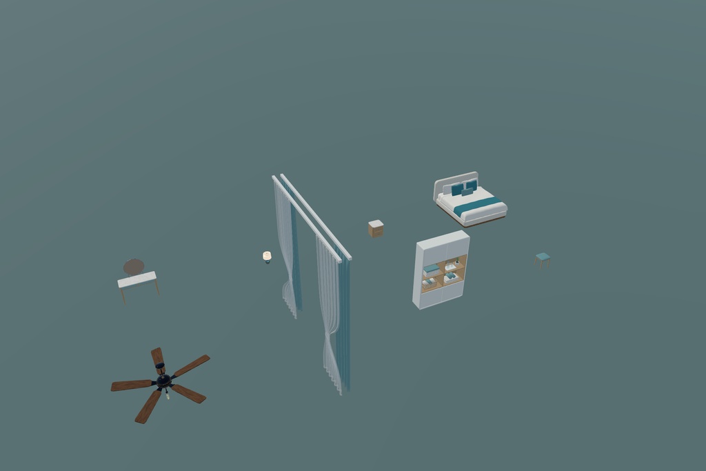 【cluster対応】TURQUOISE BLUE HALO VILLA|家具・家電・クルーザー 36 Prefabs