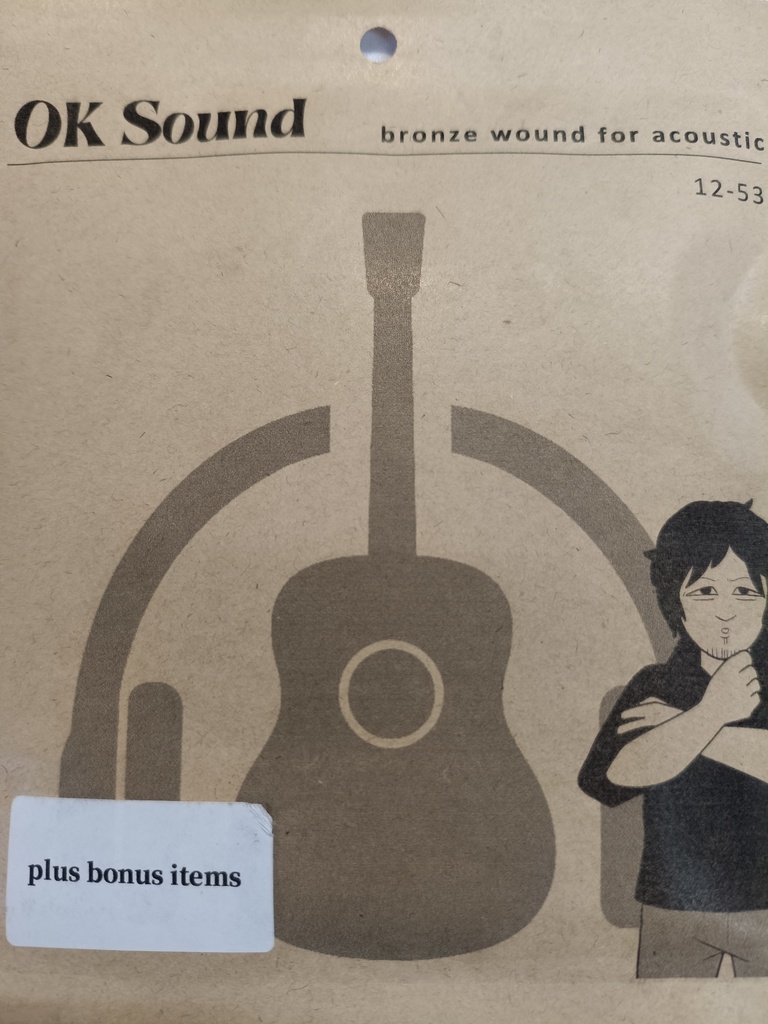 【初回版限定オマケ付き】アコースティックギター弦 Lightゲージ"12-53"【OK Sound】