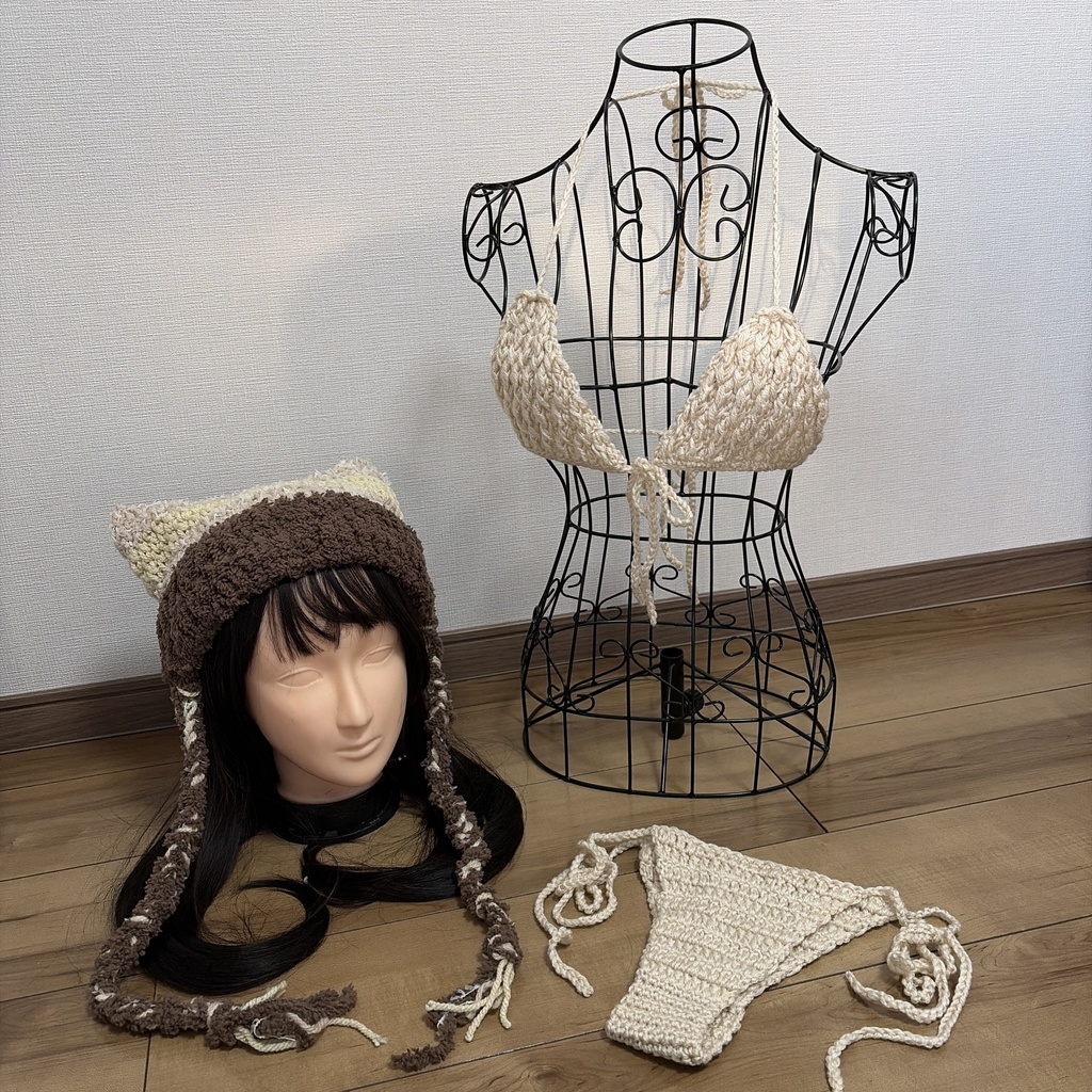 毛糸ビキニ ネコミミセット