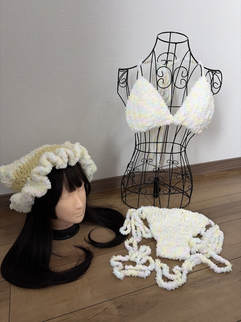 毛糸ビキニ ネコミミ帽子セット