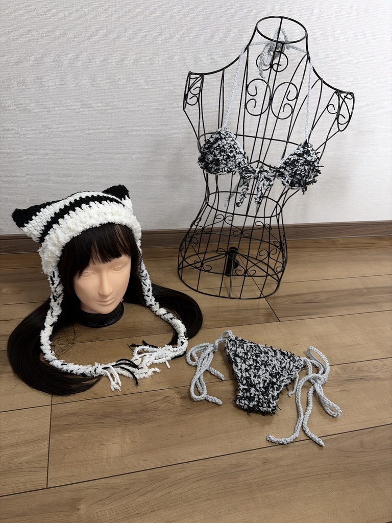 ビキニセット猫耳帽子付き