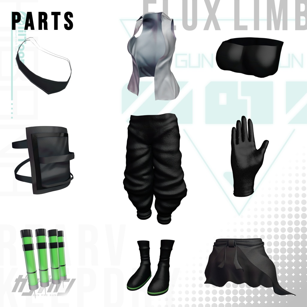 【全25対応】 Flux Limb【#VRガンナガン キルコ衣装】