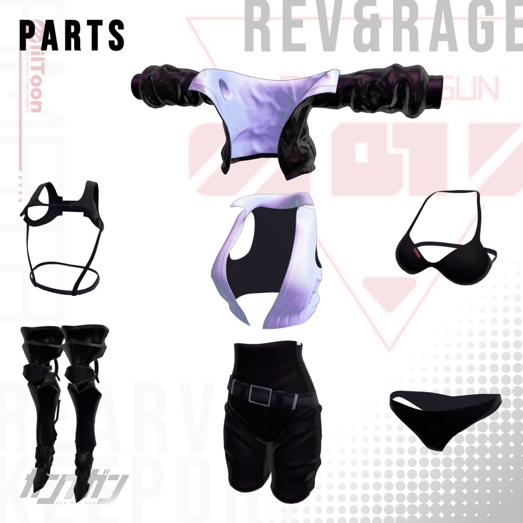 【全25対応】Rev & Rage【#VRガンナガン アマタ衣装/義足付き】