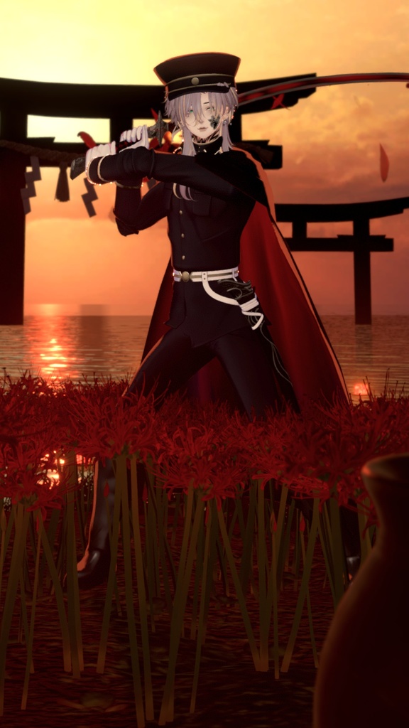 【全8対応】廃滅の緋&ヒヒイロガネ【#VRブラリコ 衣装&武器】