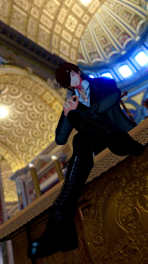 【★BR2周年セール★】葬送の黒&クトネシリカ【全18対応 #VRブラリコ 衣装&銃器】