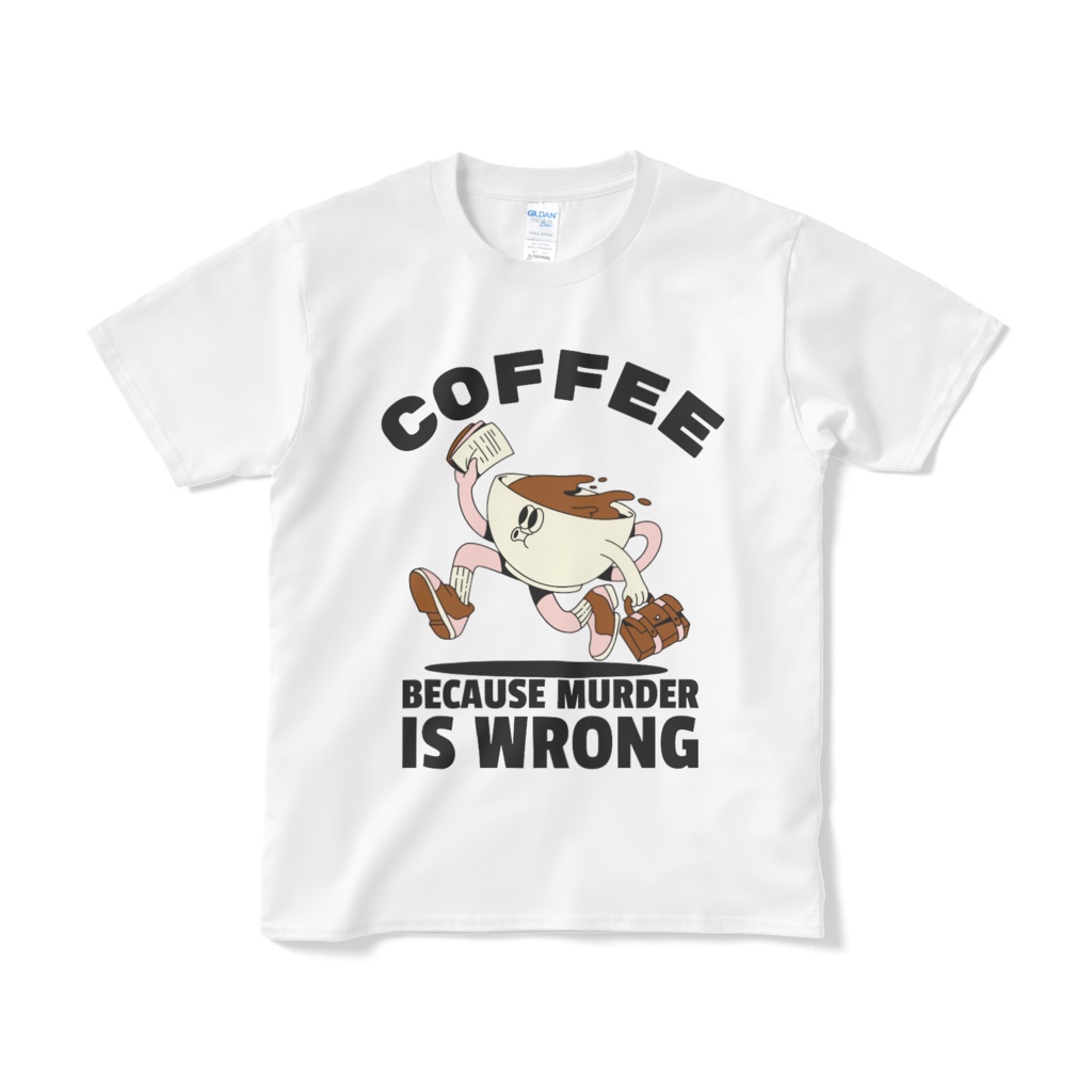 コーヒーカラーの笑い声Tシャツ 
