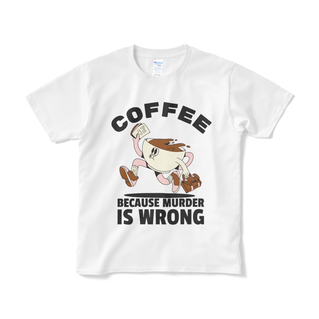 コーヒーカラーの笑い声Tシャツ