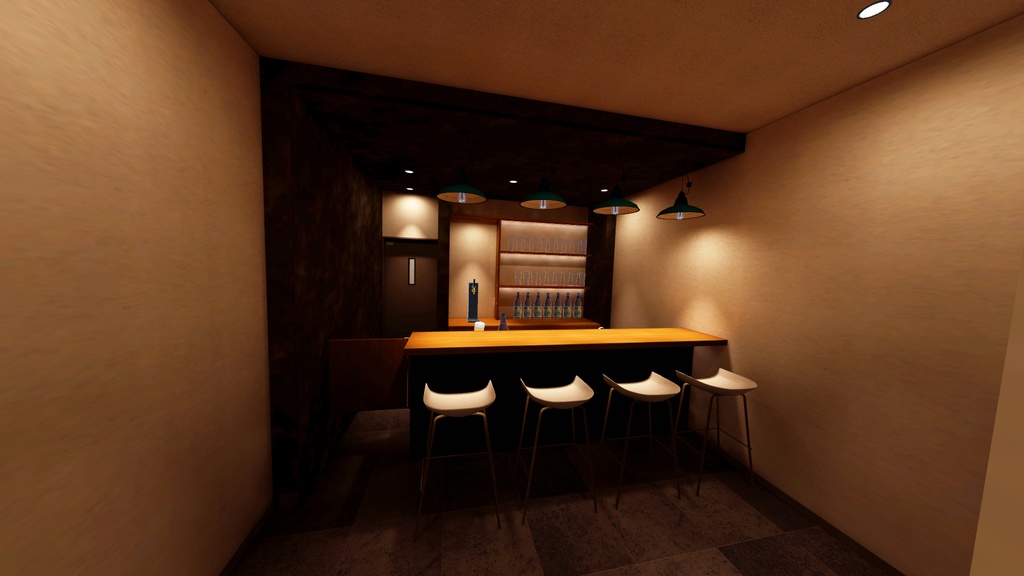 【VRChat向け】Bar with only 4 seats [4 seats bar]