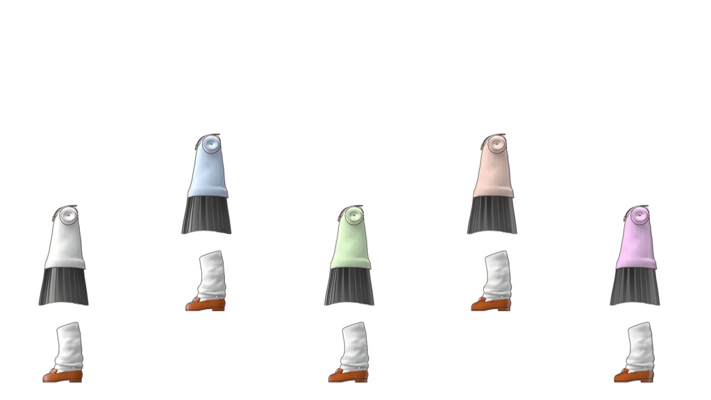 まめシンプルニットシャツ