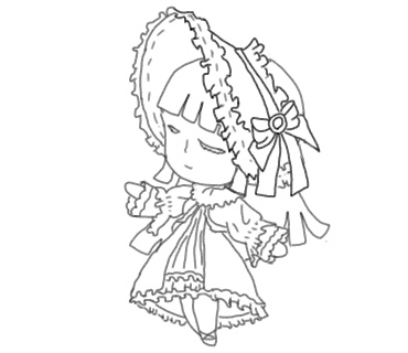 線画素材『ゴスロリぱっつん娘 ミニ』