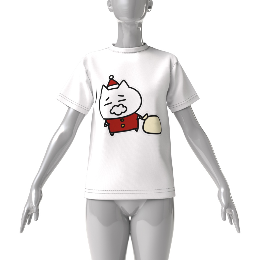 おぶサンタ ビッグシルエットTシャツ 白