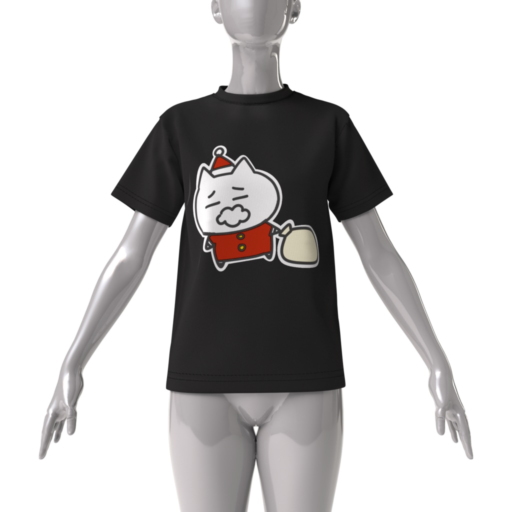 おぶサンタ ビッグシルエットTシャツ黒