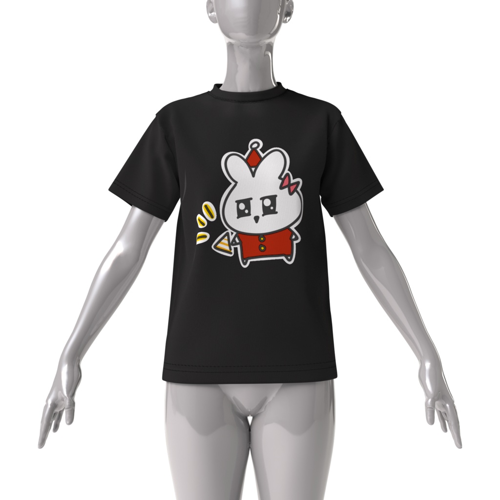 こずサンタビッグシルエットTシャツ 黒