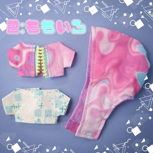 ★2/14 22:15〜【10センチマスコットぬい用】つけフード&ジャケット&インナー3点セット