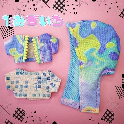 ★2/14 22:15〜【10センチマスコットぬい用】つけフード&ジャケット&インナー3点セット