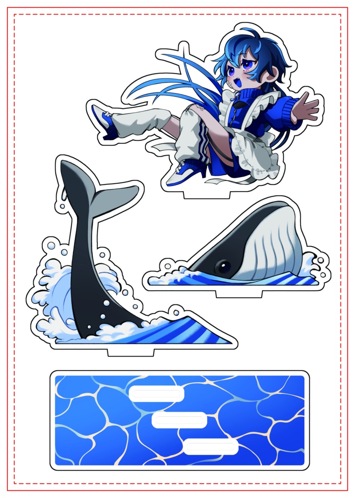 ※受注停止中※アクリルジオラマA5-くじらver