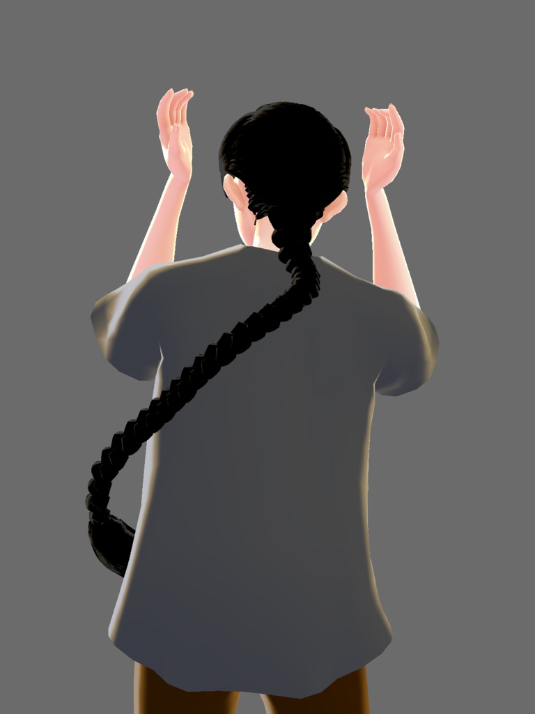 Long Braid hairstyle (Vroid beta version hair preset)