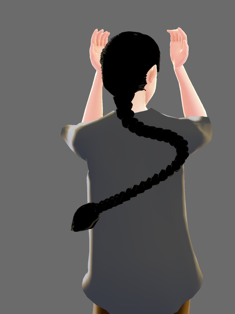 Long Braid hairstyle (Vroid beta version hair preset)