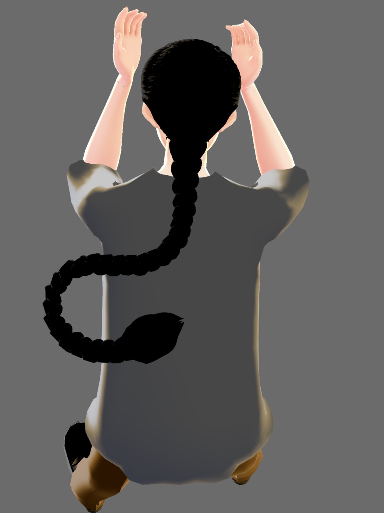 Long Braid hairstyle (Vroid beta version hair preset)