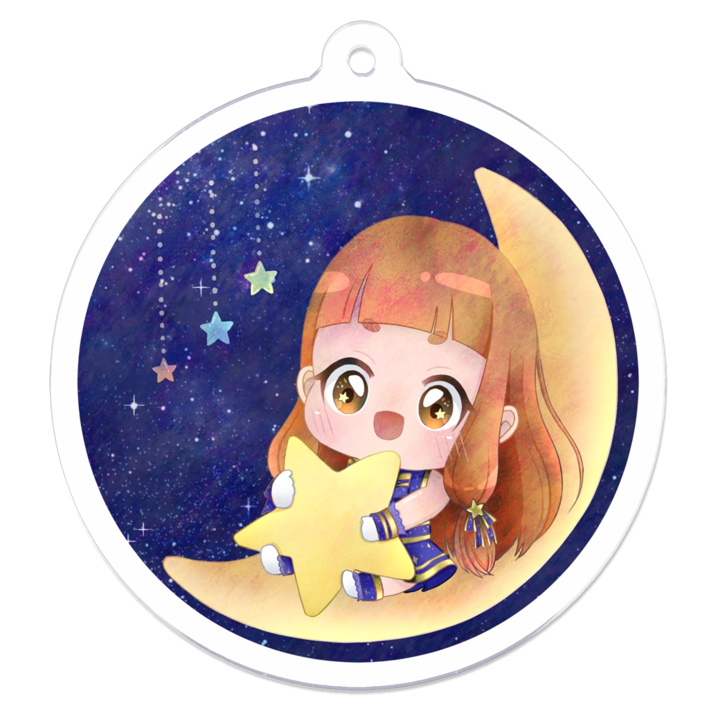 【星座ナシ】仁奈ちゃんのお月さまゆらゆらアクリルキーホルダー【背景アリ】