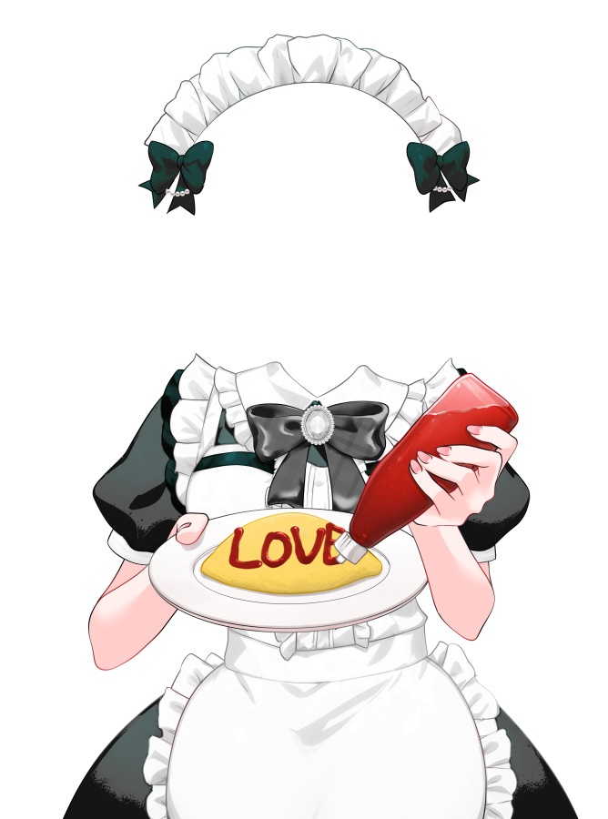 【無料版あり】【カラバリあり】メイド服でオムライスを持つ素材【Vtuber素材】