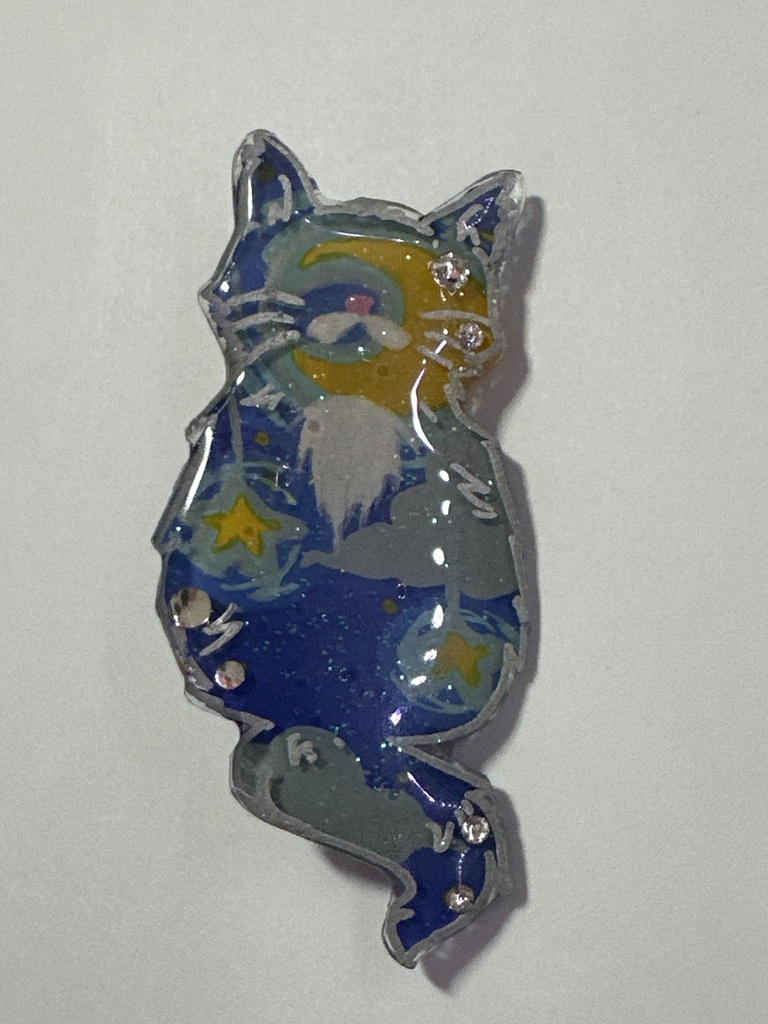 夜猫ブローチ