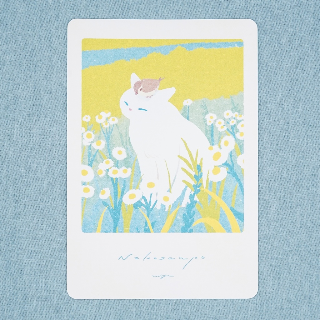 ポストカード「すずめとねこ」