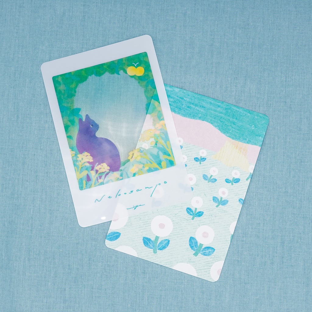 ポストカードセット「みどりとくろねこ」