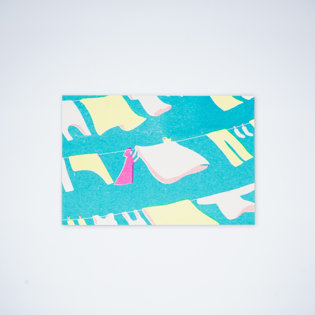 リソグラフポストカード「せんたくびより」