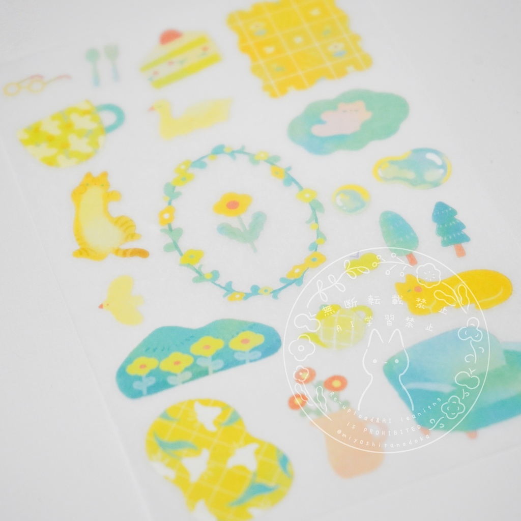 Pinkoi×dodolulu×宮下和 コラボ転写シール・healing moment