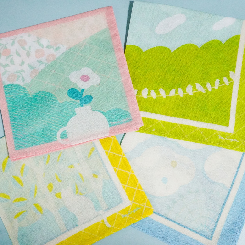 窓から見える景色のハンカチ