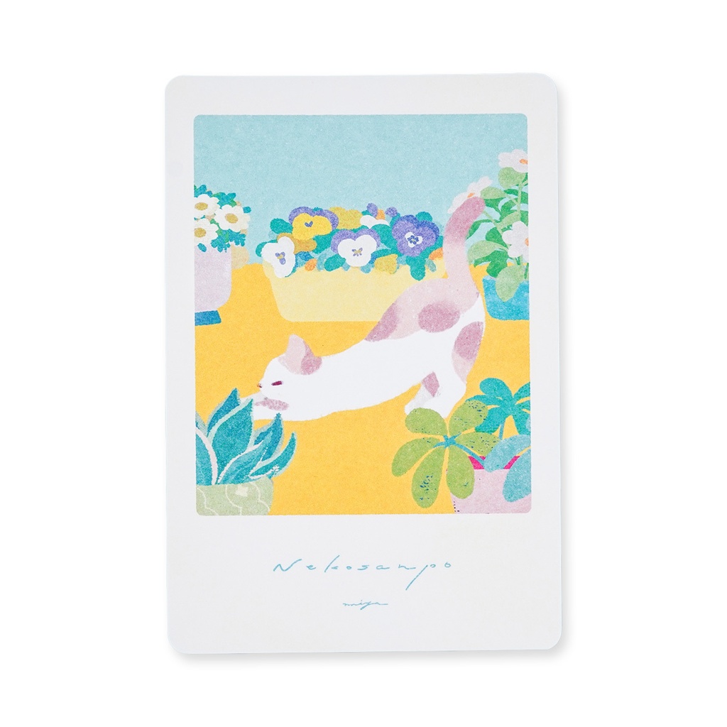 ポストカード「うえきばちとねこ」