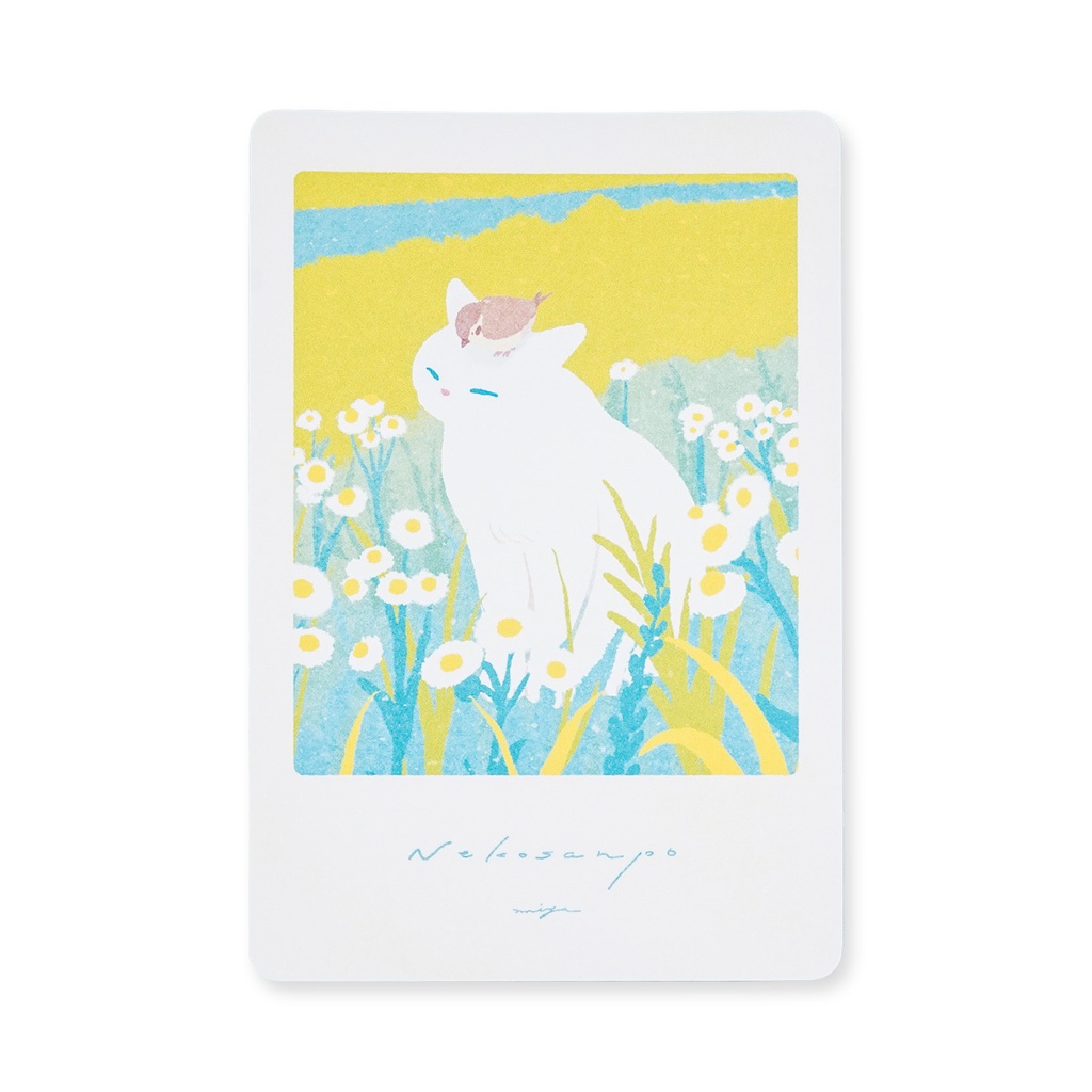 ポストカード「すずめとねこ」