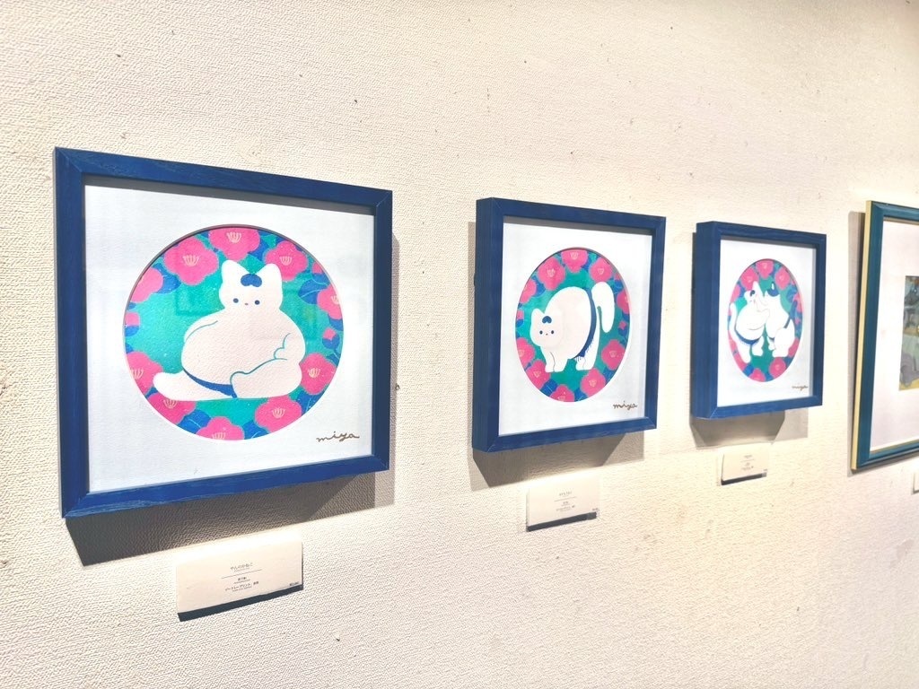 絵画「おすもうねこ」