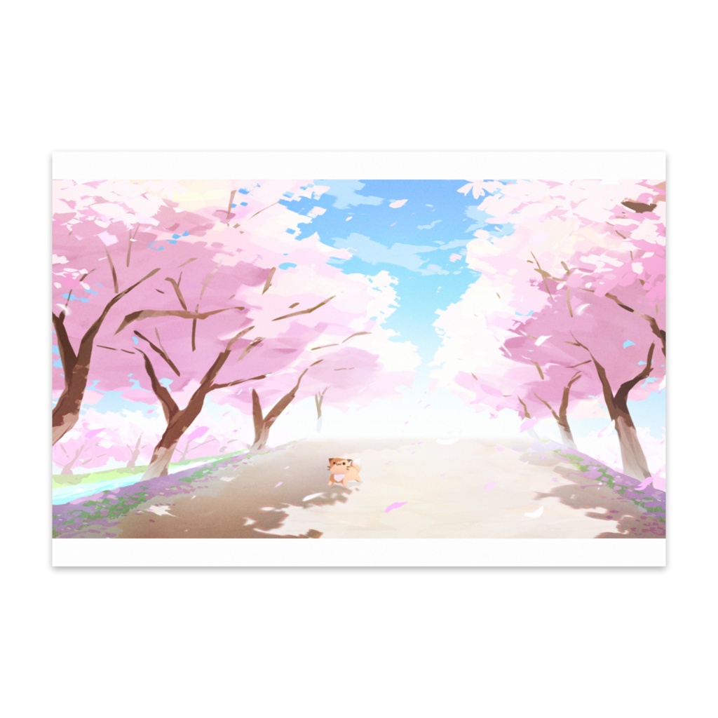 こんこんきちゅねポストカード　さくら