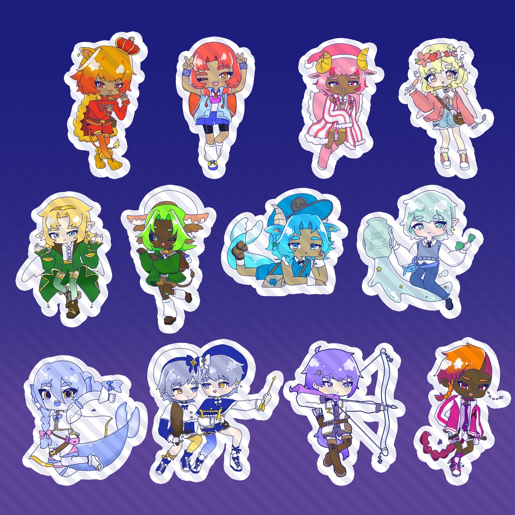 12星座ステッカー