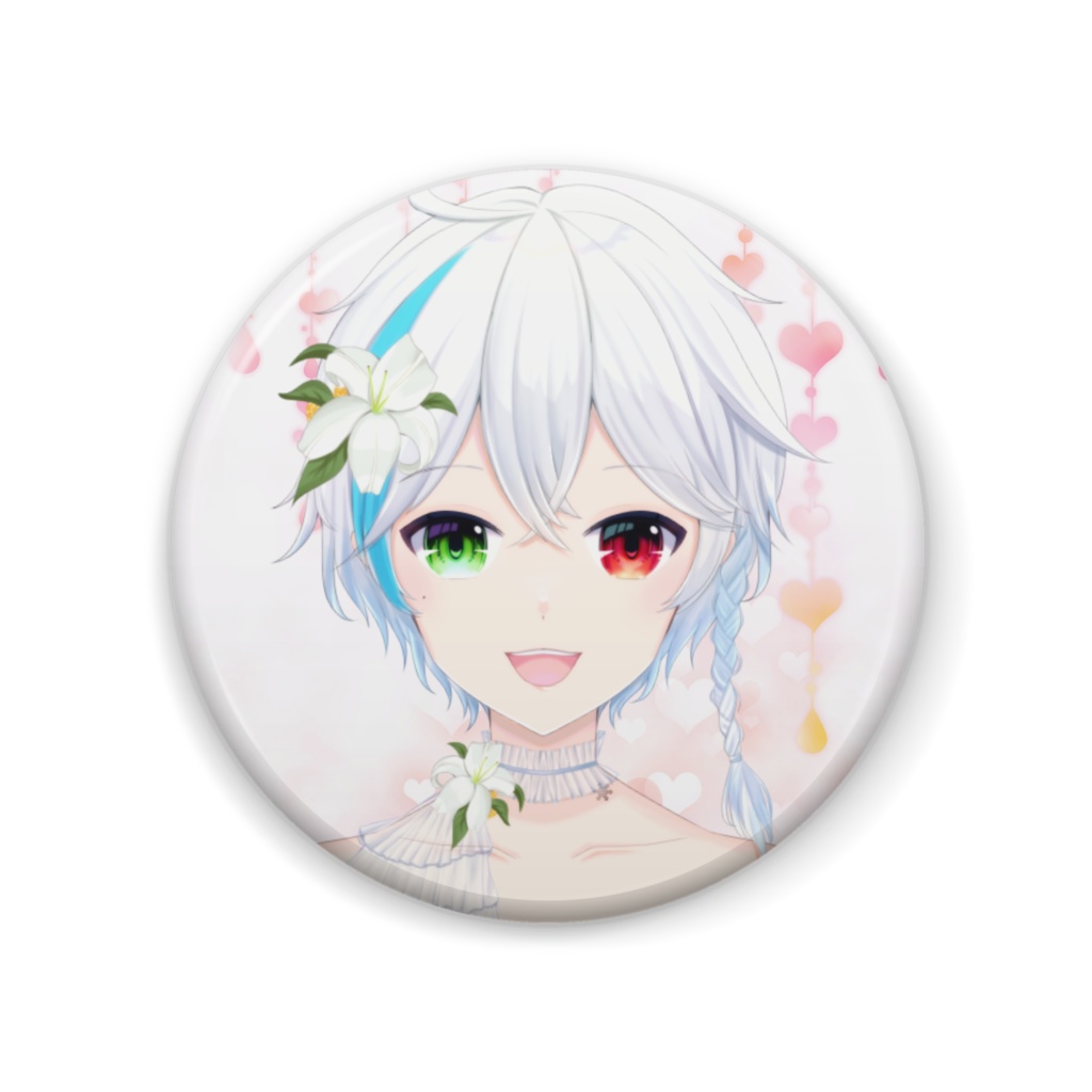 百合のドレス缶バッジ