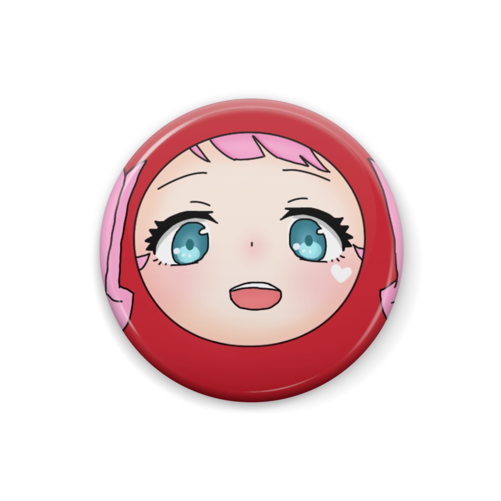 りんごの顔缶バッジ